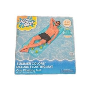 New H2O Go Summer Colors Deluxe Floating Mat Blue And Green #1117